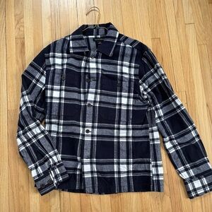 Banana Republic Black and White Checkered Buttondown Flannel Shirt